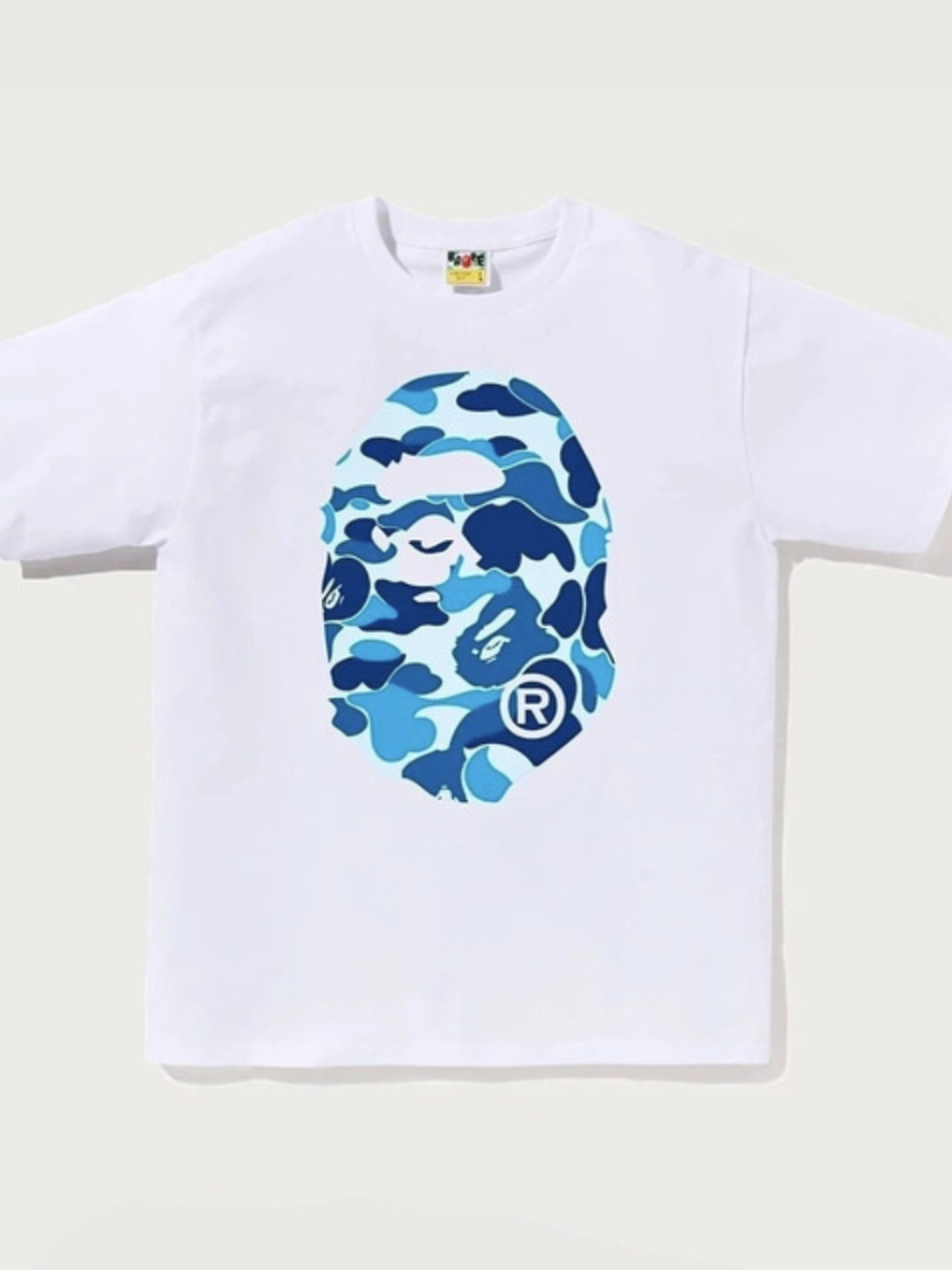 BAPE ABC Camo Big Ape Head Graphic Tee White / Blue